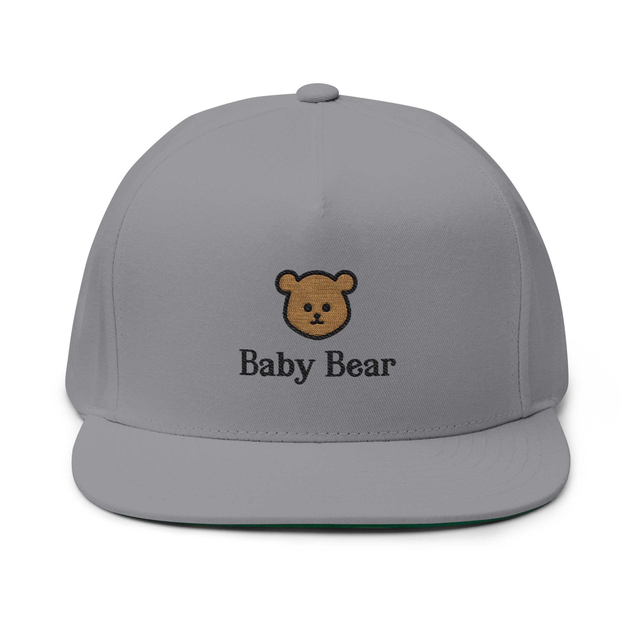 Embroidered Baby Bear Flat Bill Cap