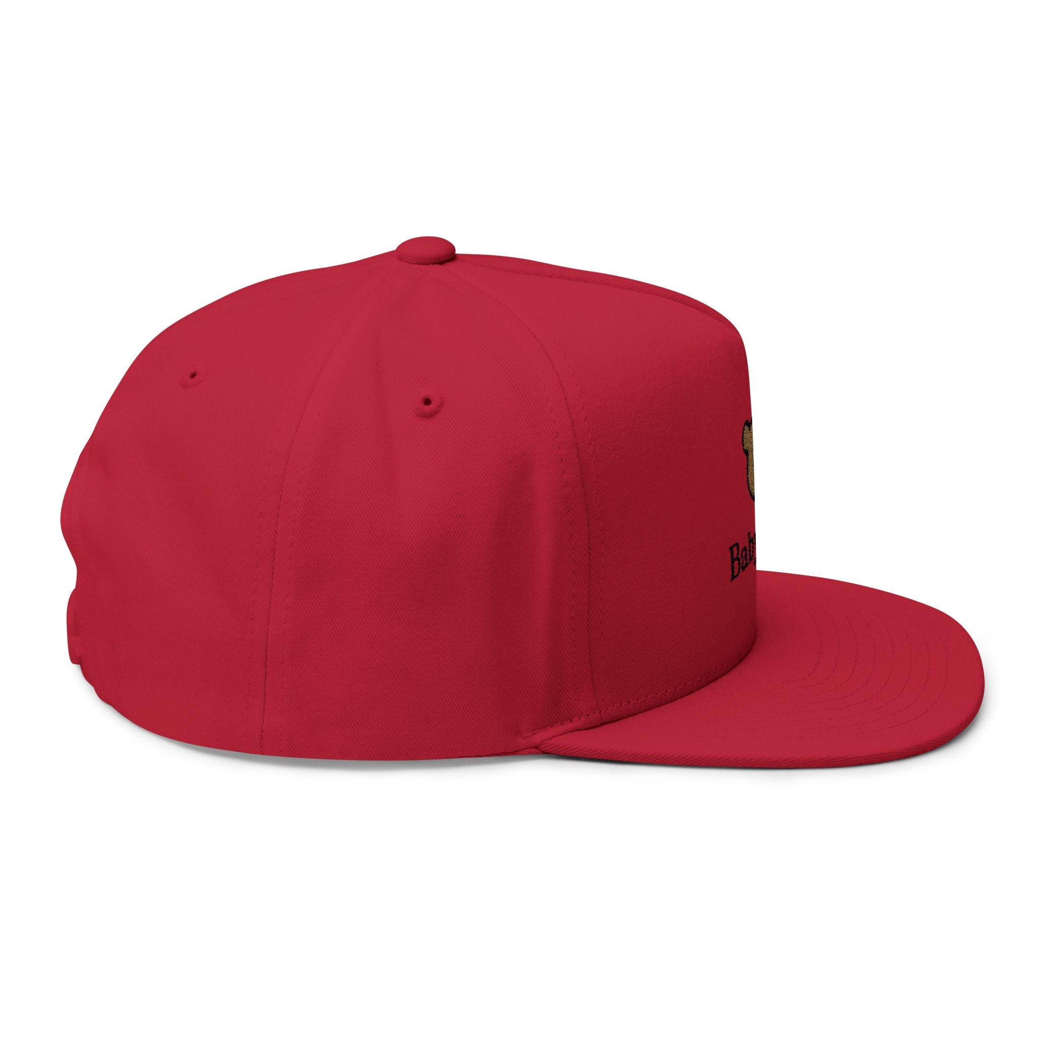 Embroidered Baby Bear Flat Bill Cap