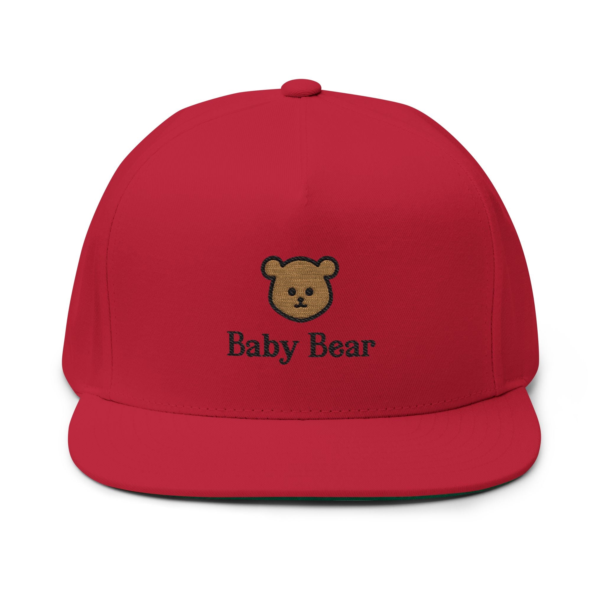 Embroidered Baby Bear Flat Bill Cap