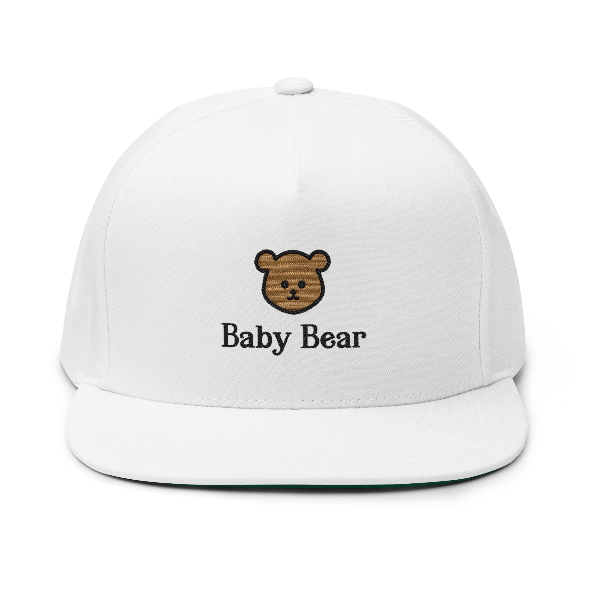 Embroidered Baby Bear Flat Bill Cap